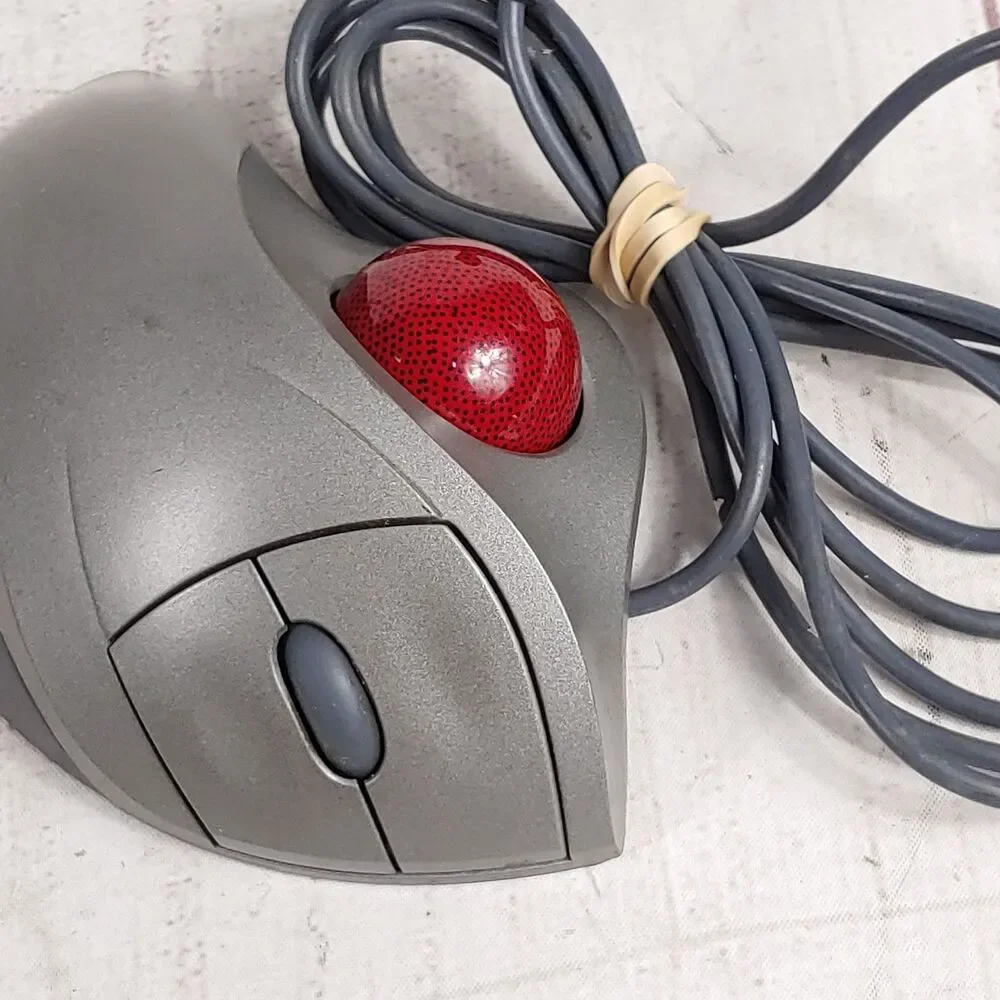 Logitech TrackMan Wheel Mouse USB Optical Trackball Mouse Silver T-BB18 - TESTED